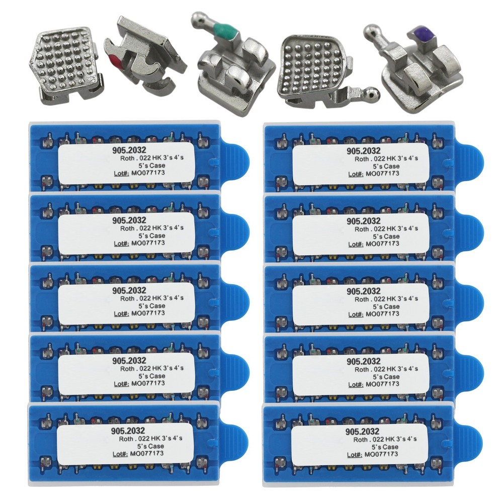 50 Kits Brackets Orthodontic Braces Metal MIM Mini Roth 022 345 Hooks 5-5 OC