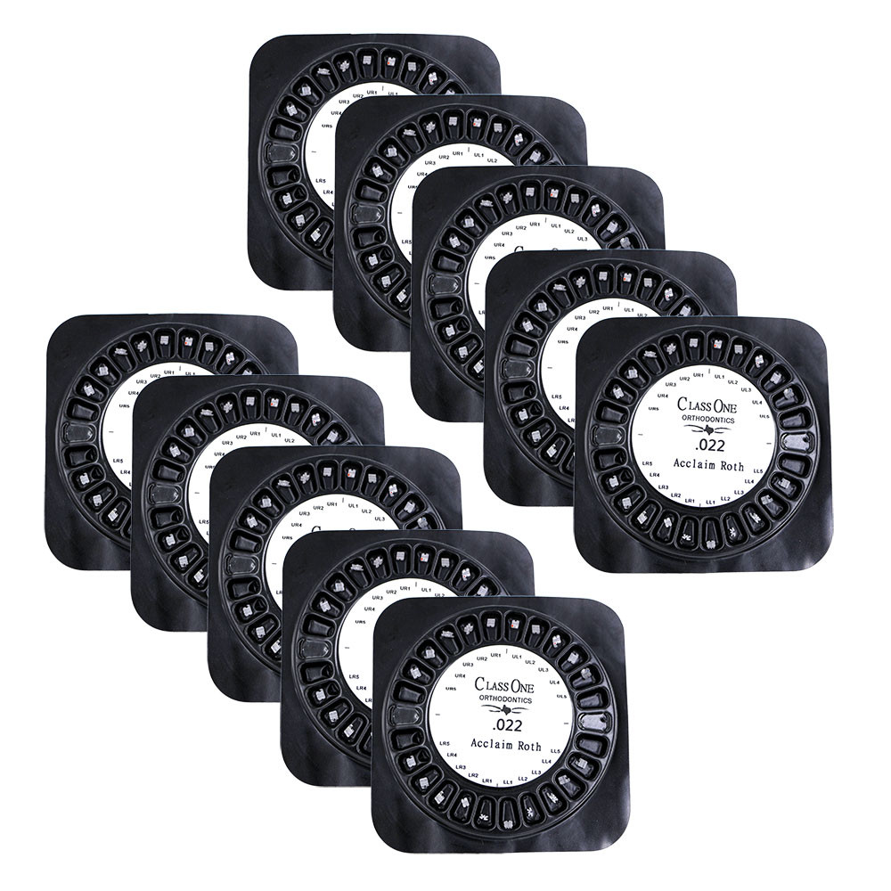 10 kits Dental orthodontic classone ceramic bracket brace roth 022 345 hooks