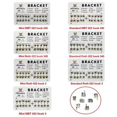 10-100X Dental Ortho Brackets Braces Mini/Standard MBT/Roth 022 Hooks 345 MD