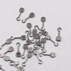 10 Pieces Bondable Sliding Crimpable Hook Long Curved Left/Right 10Pcs/pack