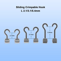 50pcs Dental Ortho Sliding Crimpable Hooks Long Right/Left Curved Crimpable Hook