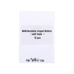 Dental Orthodontics MIM Bondable Lingual Buttons with Hook Round Mesh Base