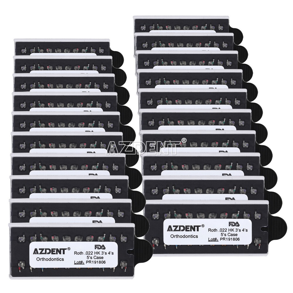 AZDENT Dental Orthodontic Monoblock MIM Bracket Braces Mini Roth/ MBT 018/ 022