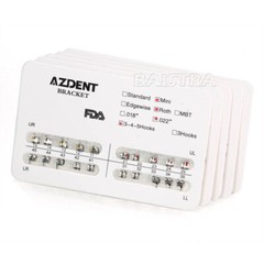 200Packs AZDENT Dental Orthodontic Bracket Braces Mini Roth Slot.022 Hooks 3-4-5