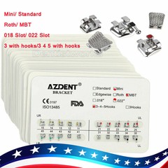 20X Dental Orthodontic Brackets Braces Mini Standard Roth MBT .018 .022 AZDENT