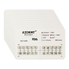AZDENT Dental Orthodontic Brackets Braces Standard Roth Slot.022 Hooks 3 Metal