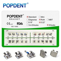10packs Dental Orthodontic Metal Brackets Mini MBT/ROTH 022/018 345H Monoblock