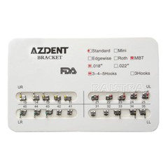 10 Packs AZ Dental Orthodontic Brackets Standard Braces MBT .018 Hooks 3-4-5