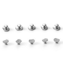 Botones linguales adhesivos para ortodoncia dental con gancho y base rectangular