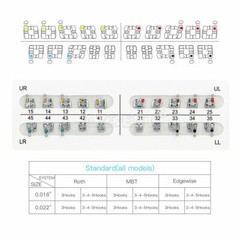 10 Packs AZ Dental Orthodontic Brackets Standard Braces MBT .018 Hooks 3-4-5