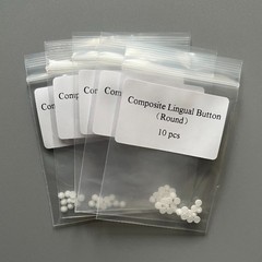Dental Orthodontic Bondable Lingual Buttons Ceramic Round Base Mesh Base