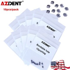 AZDENT Dental Orthodontic TOMY Round Perforated Hollow Lingual Buttons w/ Holes