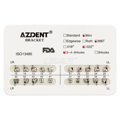 US AZDENT Dental Orthodontic Metal Brackets Braces Mini MBT Slot.022 3-4-5 Hooks