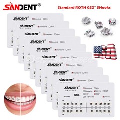 100Packs Dental Ortho Brackets Braces Standard Roth 0.022 Slot 3 hooks