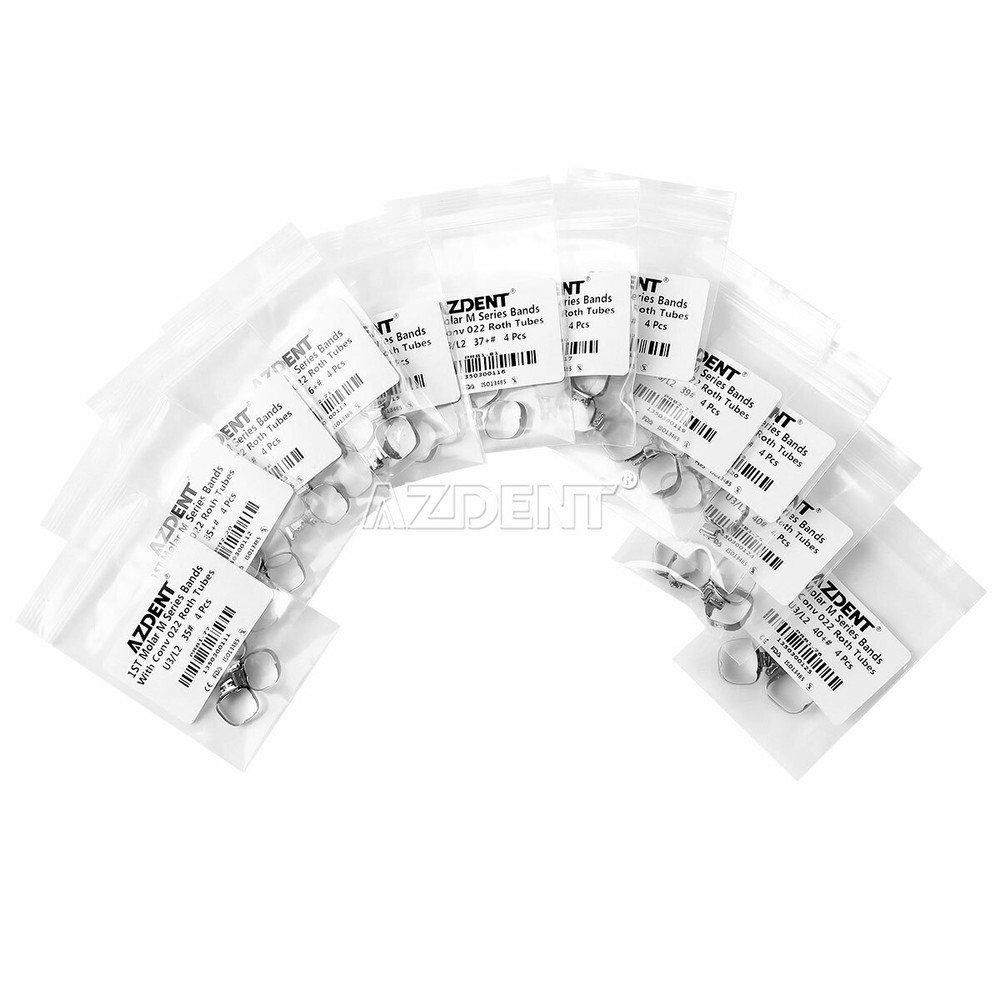 AZDENT Dental Orthodontic Buccal Tube Bands 1st Molar #35-40+# Roth .022 U3/L2