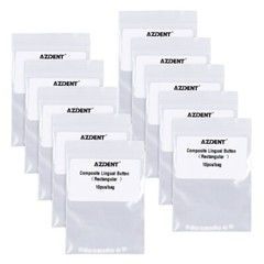 AZDEN Dental Orthodontic Ceramic Lingual Button Bondable Round Recctangular Base