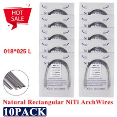 100pc Dental Ortho Niti Natural Form Super Elastic Rectangular Arch Wires 18x25L