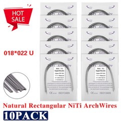 100pc Dental Ortho Niti Natural Form Super Elastic Rectangular Arch Wires 18x22U