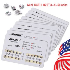 10 Packs Dental Orthodontic Braces Brackets Mini Roth 022″Slot 345 Hooks 200pcs