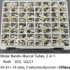 Dental Orthodontic 1st Molar Bands with Buccal tubes Roth 022 U2/L1 #34-41+ Set