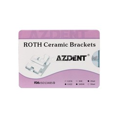 400pcs AZDENT Dental Orthodontic Ceramic Brackets Brace Roth .022 345 Hooks