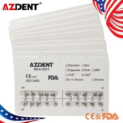 10 Packs Dental Ortho Metal Bracket Standard Roth Slot 022″ Hooks 3-4-5 AZDENT