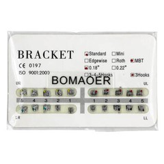 1-100×Dental Orthodontic Bracket Braces Standard MBT 018 3Hooks 20pcs/Pack