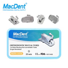Dental Ortho 1st /2nd Molar Buccal Tube Bondable Non-Conv Roth.022 MacDent