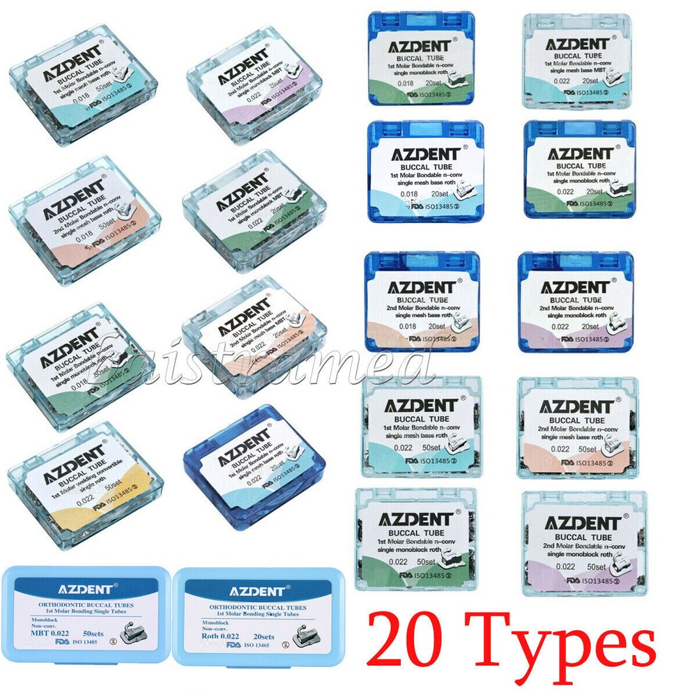 22 Types AZDENT Dental Buccal Tubes 1st/2nd Molar Roth/ MBT 022/018 Monoblock