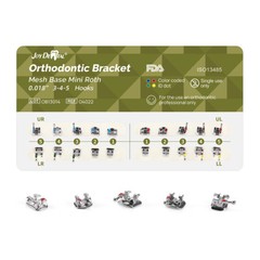 Dental Ortho Brackets Braces Monoblock/Mesh Base Mini Roth/MBT.022″ Hooks 3 4 5