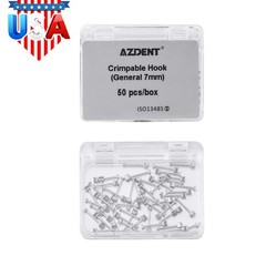 50pcs/box AZDENT Dental Orthodontic Crimpable Hook Stainless Steel for Arch Wire