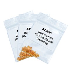 AZDENT Dental Orthodontic Traction Chain Gold Round Mesh Base Lingual Buttons