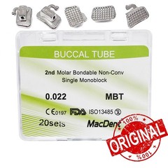 MacDent Dental Orthodontic Buccal Tubes 1st 2nd Molar Tube Roth MBT 022 Bondable