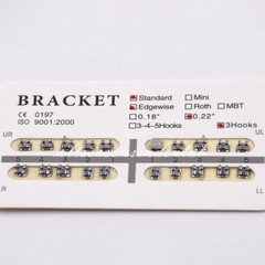 Dental Ortho Brackets Braces Metal 0.22” Slot Standar Edgewise No/ 3 /345 Hooks