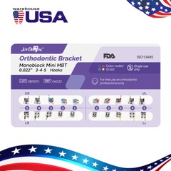 AZDENT Dental Orthodontic Brace Brackets Mini Roth/MBT 0.022/0.018 Hook 345