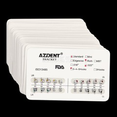 20X AZDENT Dental Orthodontic Brackets Standard Roth Slot.022 Hooks 3-4-5 Braces