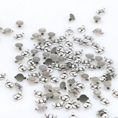 Dental Cleat Double Wing Ortho Bonding Round Lingual Button Mesh Base 10Pcs/Bag