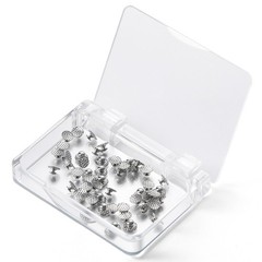 50pcs AZDENT Dental Orthodontic Bondable Hole Lingual Buttons Round Base