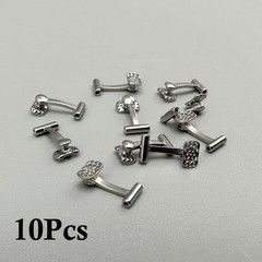 Dental Ortho Lingual Button with Tube Hole Base Tongue Side Buckle Single/Double