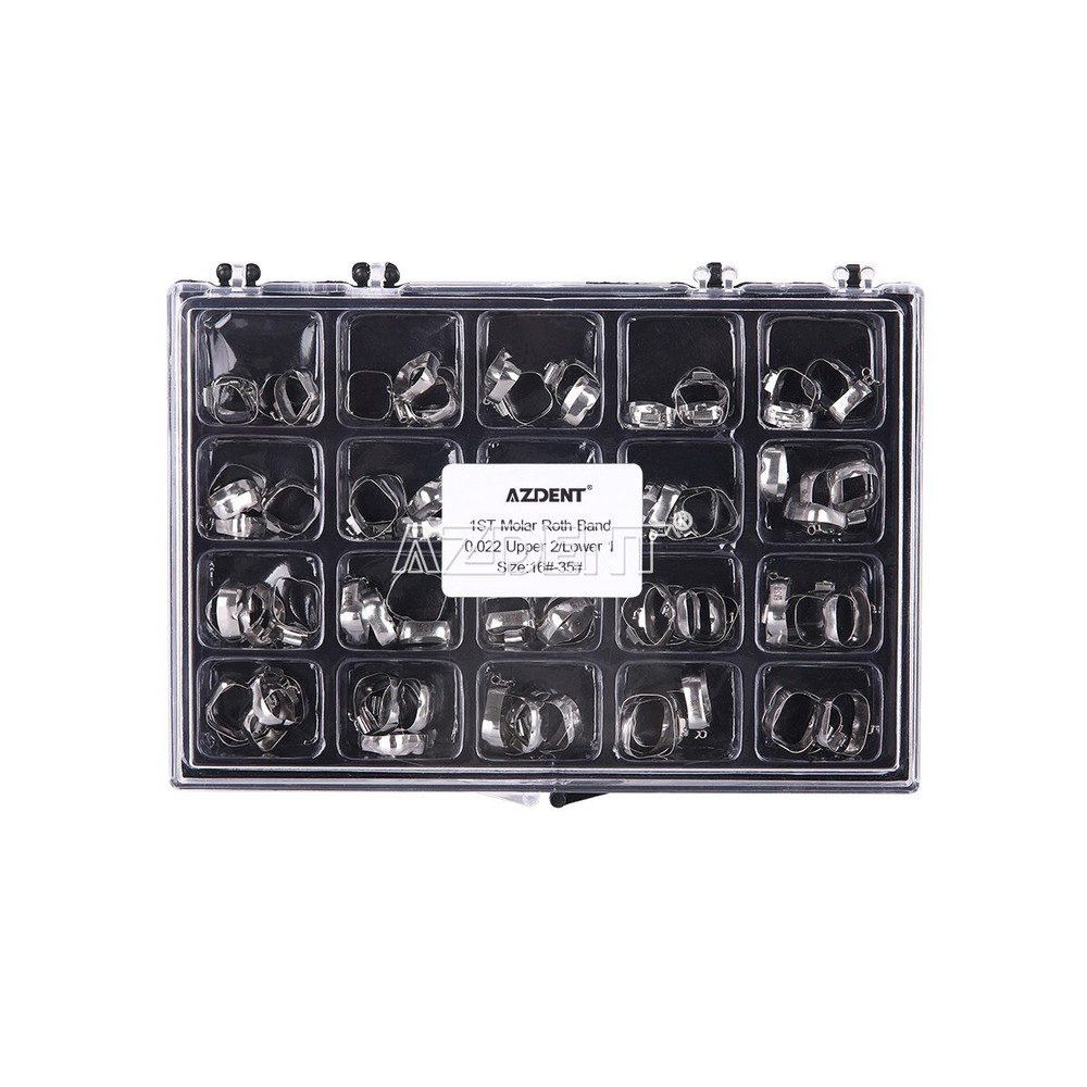 AZDENT Dental Orthodontic Buccal Tube with Bands 1st Molar Roth MBT 022″ 16#-35