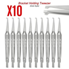 New Ortho Bracket Tweezers Hole Grip Reverse Action Bonding Holding Placer 10Pcs