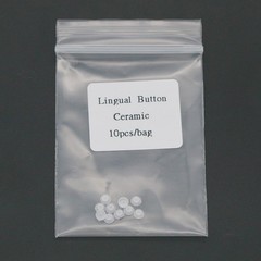 US 100Pcs/Pack Dental Ortho Ceramic Clear Lingual Buttons Bondable Round Base