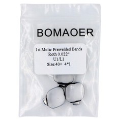 5-100 packs Dental orthodontic 1st molar prewelded band roth #40+ 022″ U1/L1 4*1