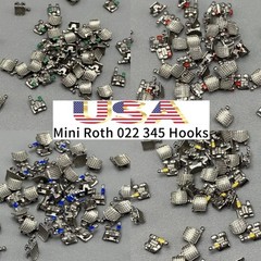 100pcs Dental Orthodontic Brackets metal Braces Mini Roth Slot 022 345 hooks