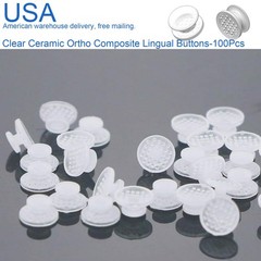 100Pcs Composite Dental Orthodontic Ceramic Clear Lingual Button Bondable Round