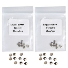 AZDENT Dental Orthodontic Round Lingual Button Bondable Type 10Pcs/Kit