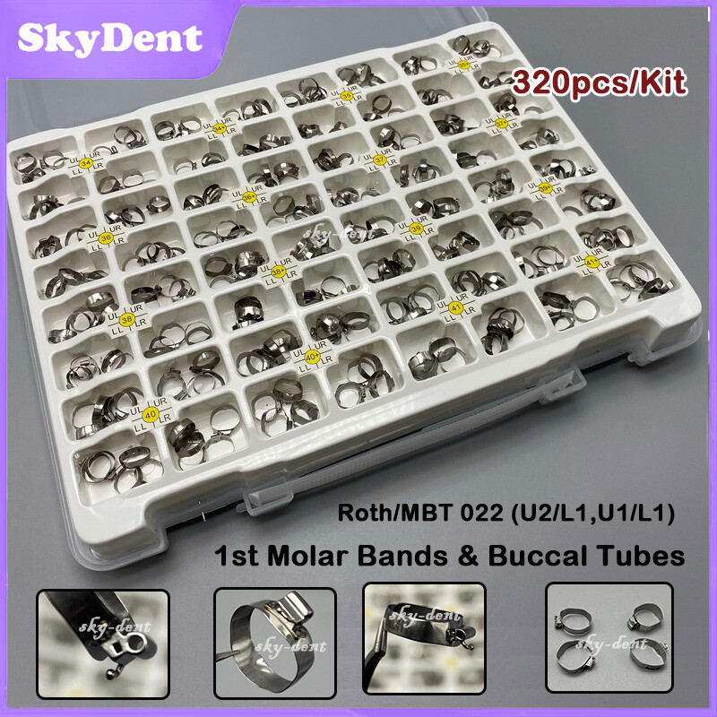Dental Orthodontic Plain Molar Bands Roth MBT 022 #34-41+ 1st Bands+Buccal Tubes