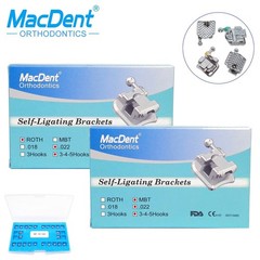 MacDent Dental Ortho Monoblock Bracket Self Ligating Roth/MBT 345H & Buccal Tube