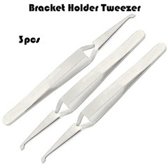 AAPRO 3 PC Dental Direct Bond Bracket Holder Fine Tip Orthodontic Tweezers
