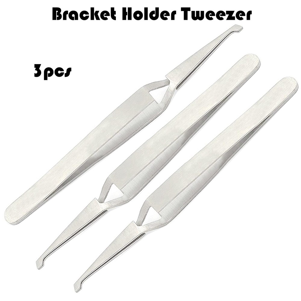 AAPRO 3 PC Dental Direct BondING Bracket Holder Fine Tip Positioning Tweezers
